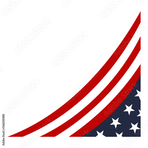 american flag arrow illustration for corner and border decoration or ornament background element photo