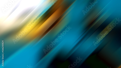 Corporate blurred background with refraction golden lights. Abstract overlay blue background. 