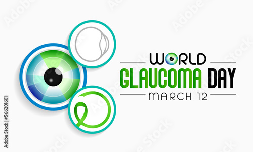 World Glaucoma day is observed every year on March 12, it is a group of eye conditions that damage the optic nerve, the health of which is vital for good vision. Vector illustration