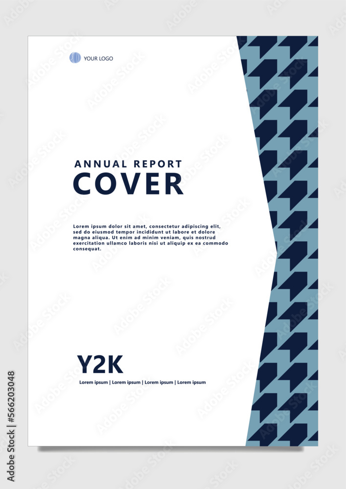 Annual report vector template with arrow pattern.
