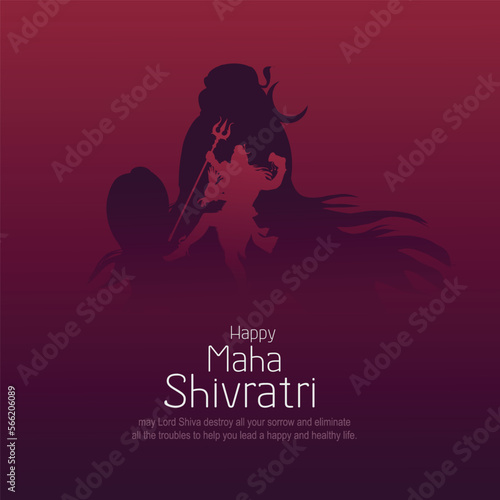 happy maha Shivratri mahadev black color, a Hindu festival celebrated of lord shiva night, English calligraphy. vector illustration design