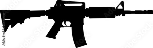 vector silhouette of Colt m4 assault rifle  photo