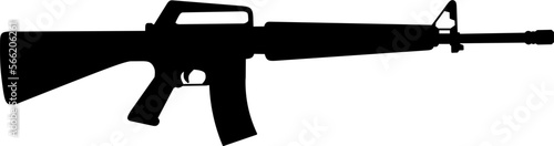vector silhouette of m16 rifle  photo