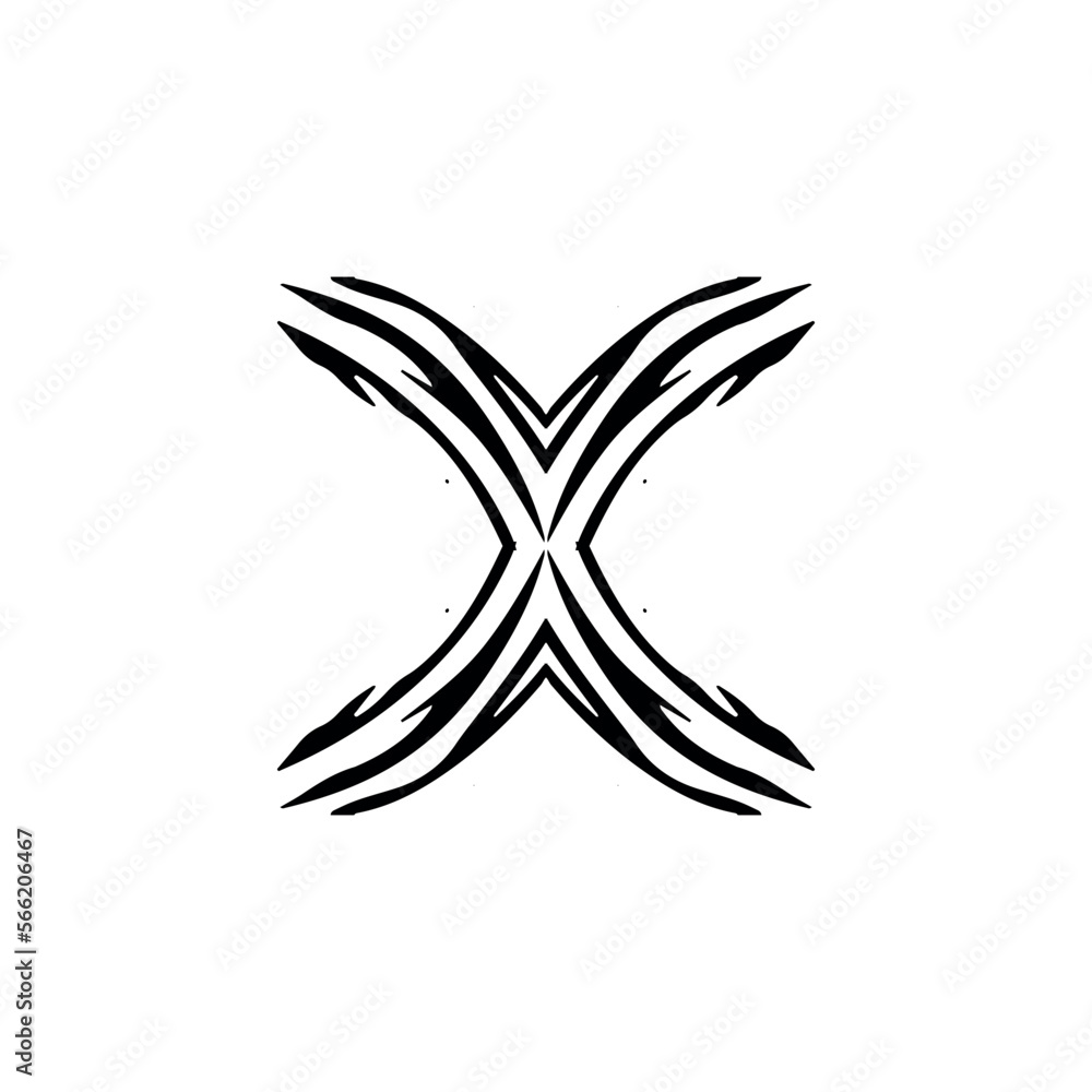 Fototapeta premium X icon icon. Simple style big sale poster background symbol. Remove button. X brand logo design element. X t-shirt printing. Vector for sticker.