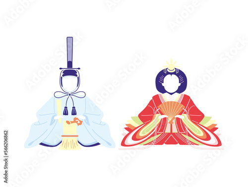 ひな人形のイラスト（カラー）