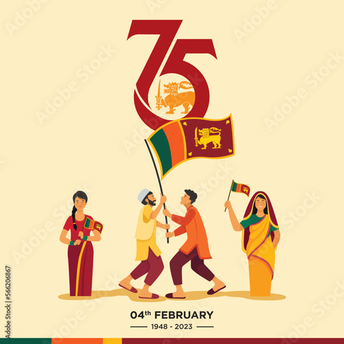 Obraz na płótnie Happy 75th independence day of Sri Lanka
