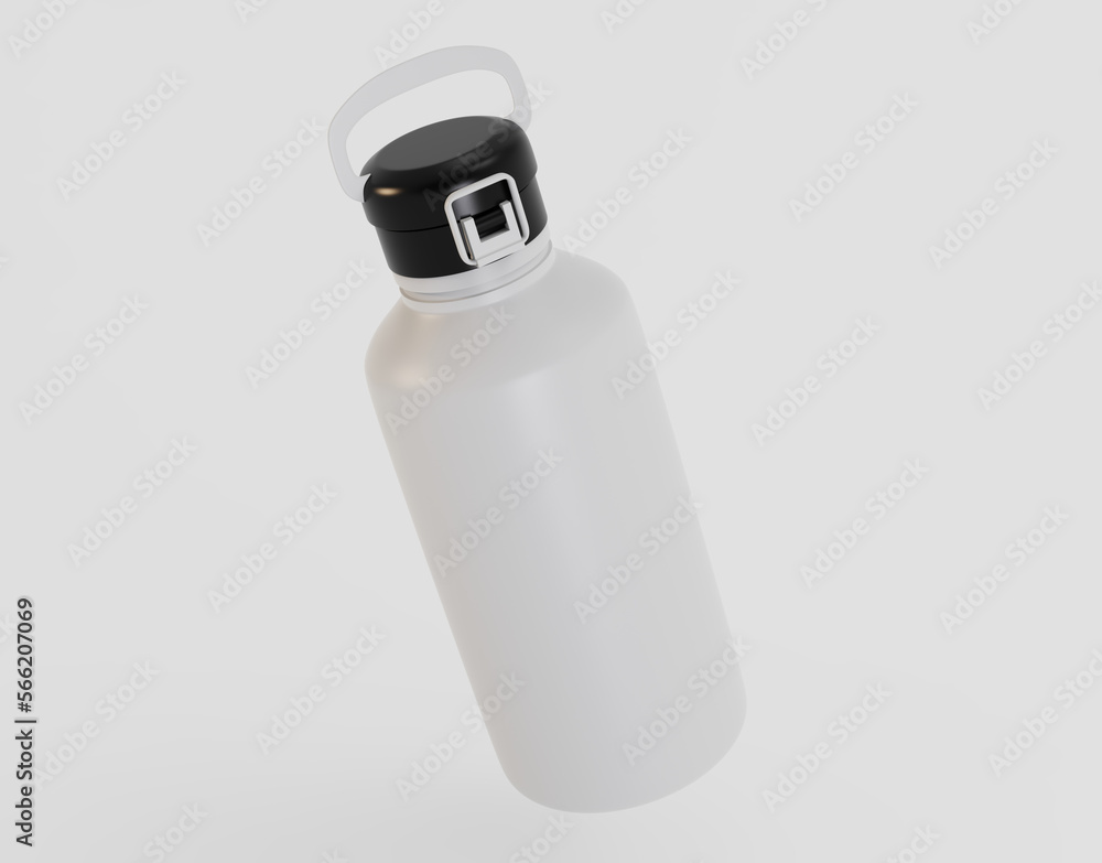 Matte Sport Bottle Mockup Isolated On White Background. 3d illustration Matte Sport Bottle Mockup Isolated On White Background. 3d illustration