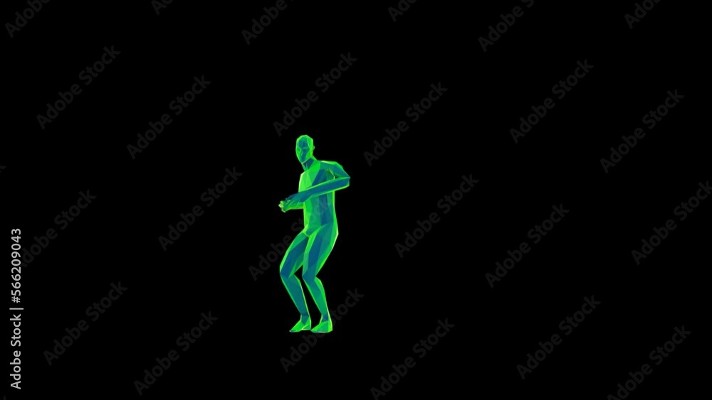 Low Poly Party Dancer 3D Animation Transparent Alpha Video Low Poly Party Dancer 3D Animation Transparent Alpha Video