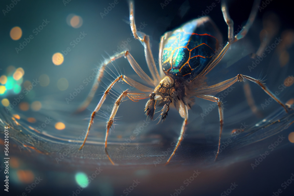 A close-up of a spider spinning its web, the delicate strands of silk stretched between its legs as it works, ai A close-up of a spider spinning its web, the delicate strands of silk stretched between its legs as it works, ai