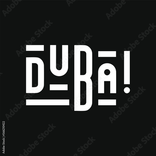 Luxury Dubai city lettering design vector