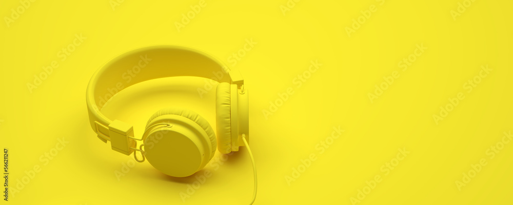music headphones as audio equimpent - 3D Illustration