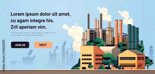 energy generation plant with chimneys electricity production industrial manufacturing building heavy industry factory