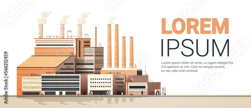 energy generation plant with chimneys electricity production industrial manufacturing building heavy industry factory