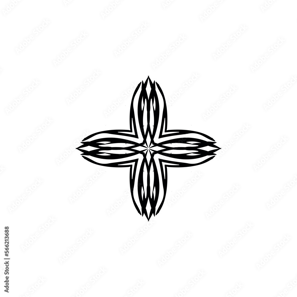 Plus icon. Cross sign. Simple style Christian holiday poster background symbol. Add button. Plus logo design element. Plus t-shirt printing. Vector for sticker.