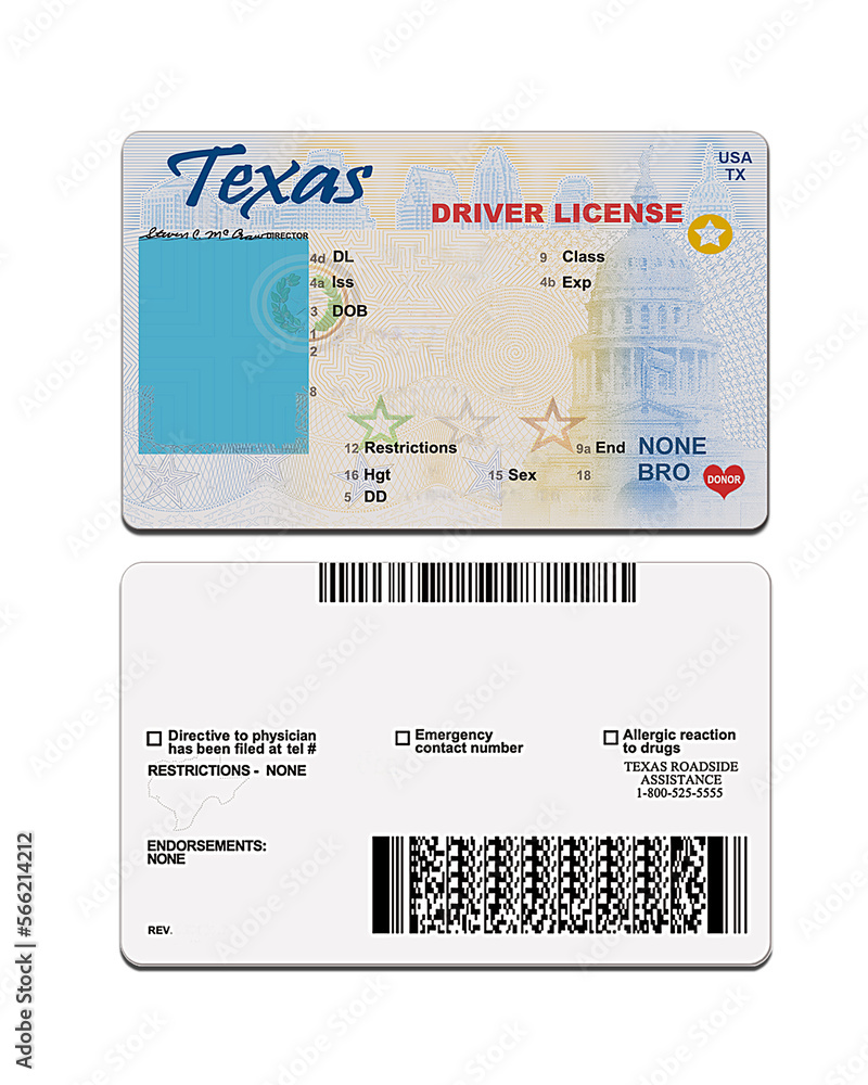 blank new texas dl template driver license editable Illustration Stock blank new texas dl template driver license editable Illustration Stock