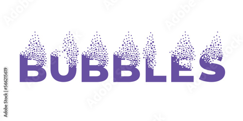 The German word "blubbern" breaks up into a cloud of bubbles