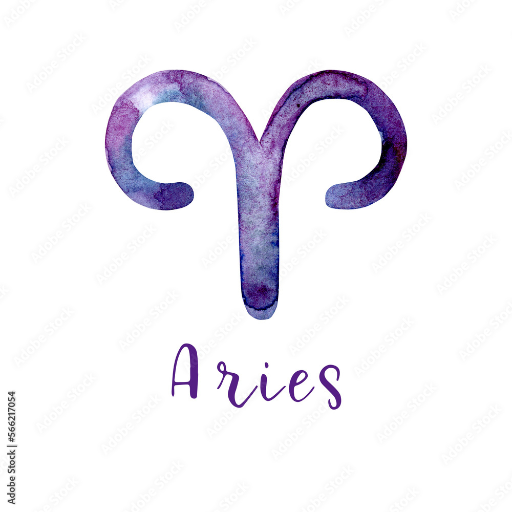 Watercolor signs of the zodiac. Set of astrological symbols. Watercolor horoscope. Blue-violet zodiac signs isolated on white background. Aries zodiac Watercolor signs of the zodiac. Set of astrological symbols. Watercolor horoscope. Blue-violet zodiac signs isolated on white background. Aries zodiac