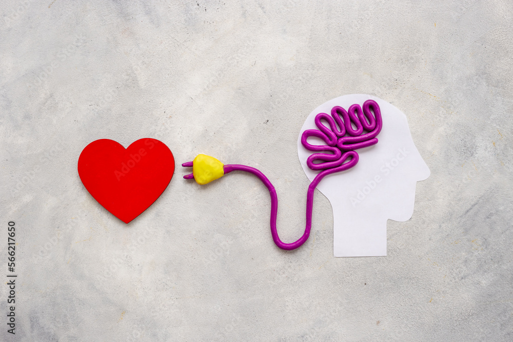 Brain and heart shape - mind and emotions in balance. Mental health Brain and heart shape - mind and emotions in balance. Mental health