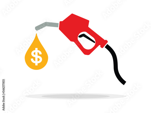 Fuel pump nozzle sign.Gasoline,Gas station icon. Vector illustration of fueling nozzle gasoline, diesel, gas isolated on white background. Petroleum fuel pump template. Pump nozzle, oil dripping.