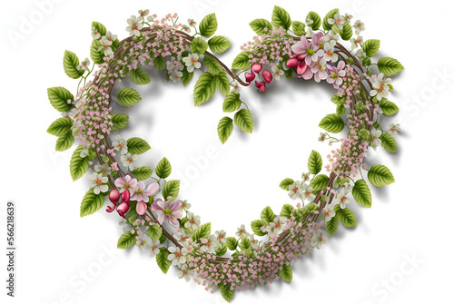 Romantic Spring Floral Heart Shaped Wreath