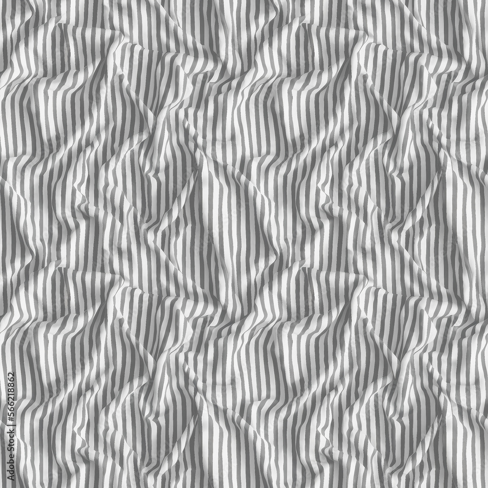 light gray striped crumpled material  suit for background or texture. 3D rendering