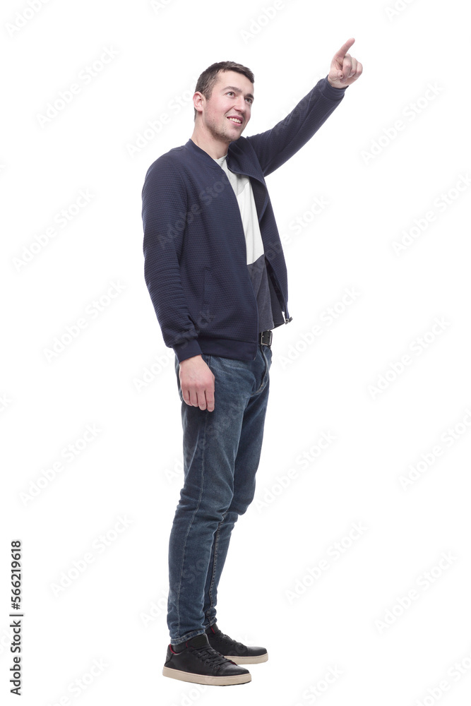 young man in jeans and a jacket . isolated on a white young man in jeans and a jacket . isolated on a white