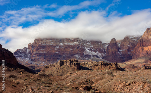 Close Up View Of The Snow Dusted Vermilion Cliffs In Northern Arizona