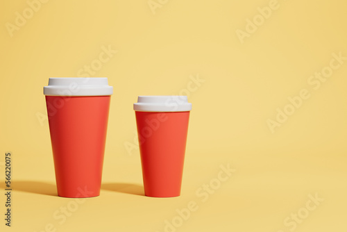 3d rendering different cups picture