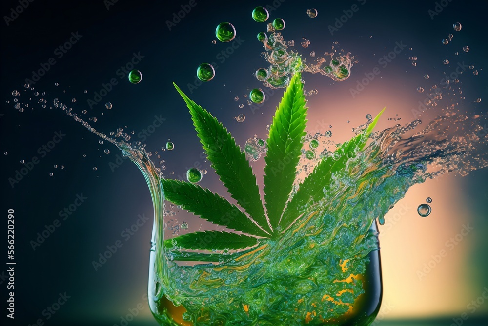 A new cannabis beverage makes a splash - obrazy, fototapety, plakaty 