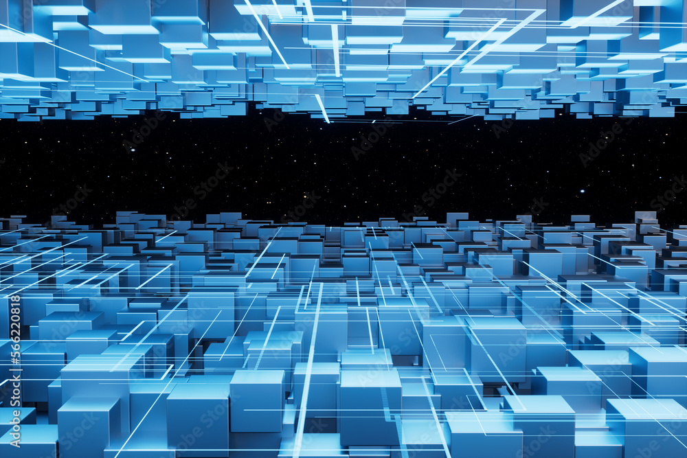 Obraz premium 3d rendering science concept cube picture