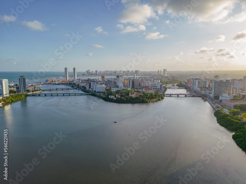 Aerial  view of old buildings and palaces in the city of recife, pernambuco, brazil © Ranilson