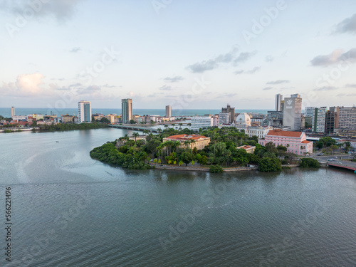 Aerial  view of old buildings and palaces in the city of recife, pernambuco, brazil © Ranilson