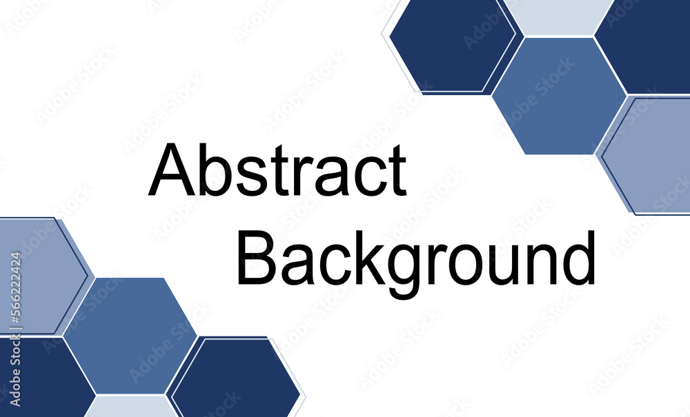Abstract blue hexagon with white background design, poster background ...