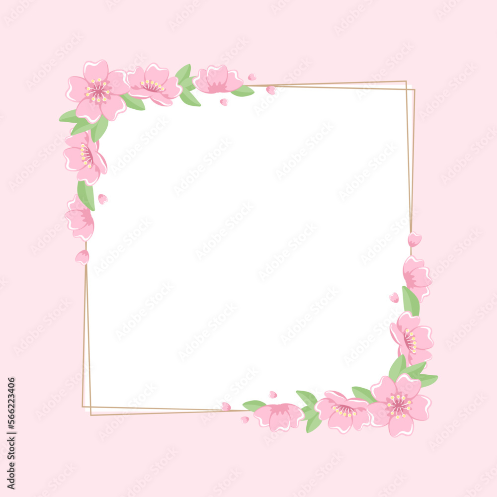 Square Cherry Blossom Frame