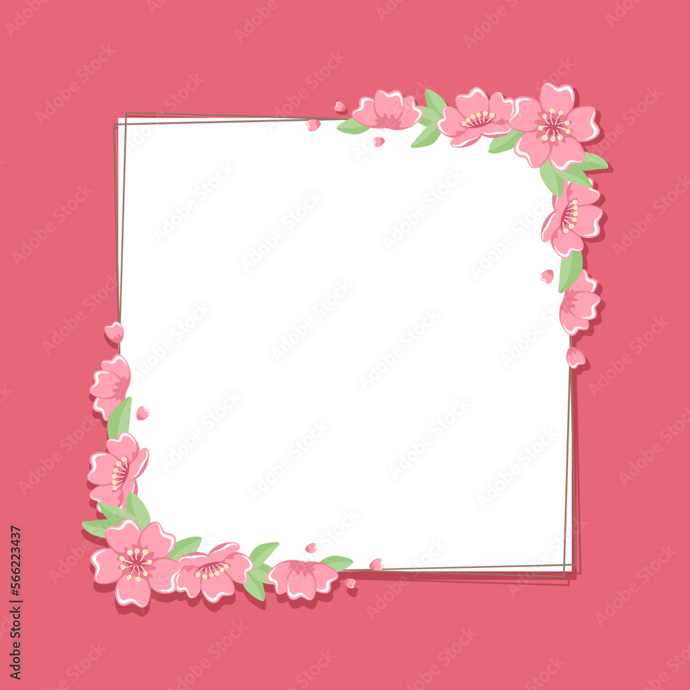 Square Cherry Blossom Frame