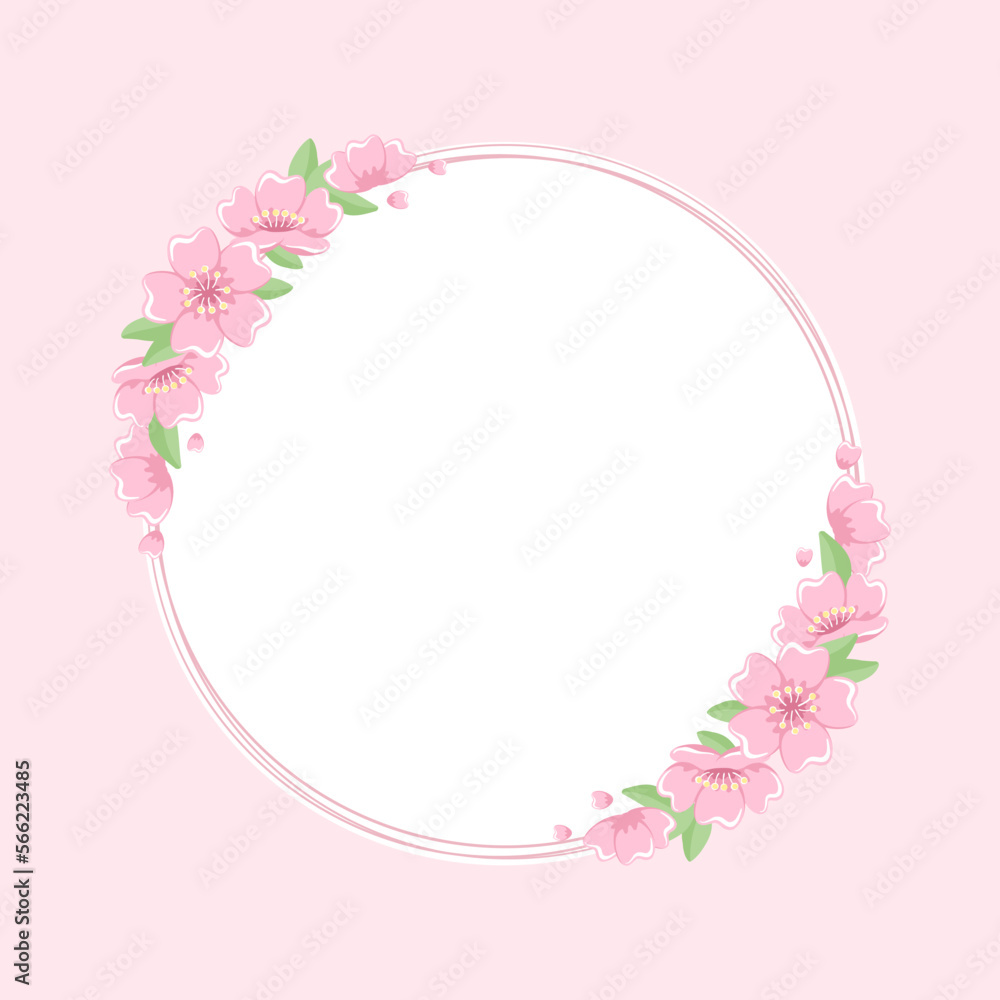 Round Cherry Blossom Frame