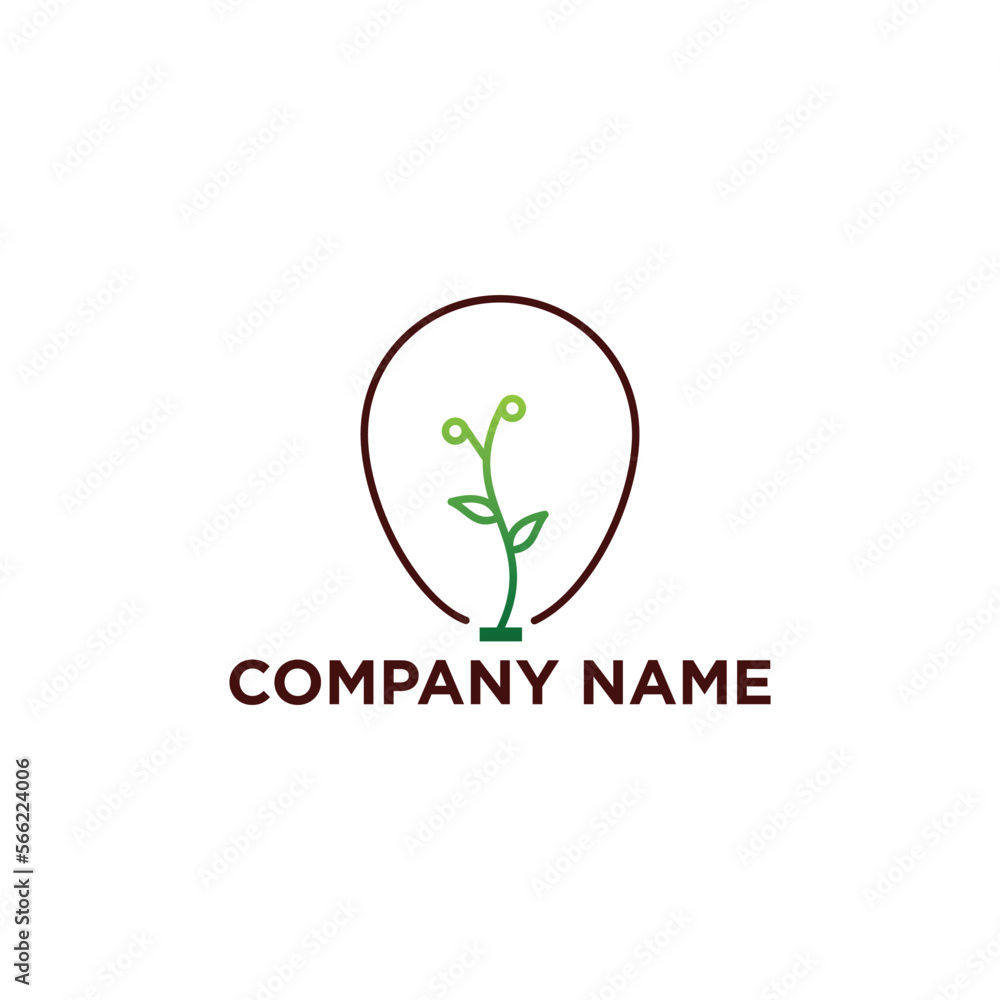 bulb and plant logo vector, technology logo inspiration bulb and plant logo vector, technology logo inspiration