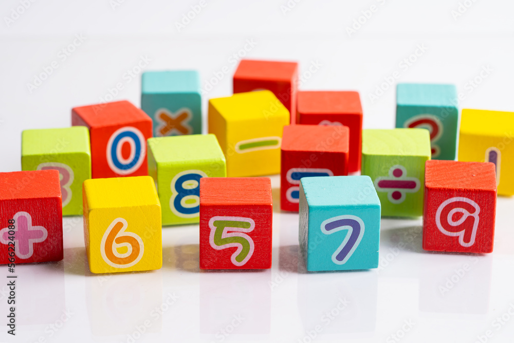 Math number colorful on white background, education study mathematics learning teach concept. Math number colorful on white background, education study mathematics learning teach concept.