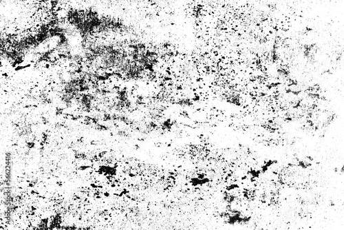 Grunge background of black and white. Abstract illustration texture of cracks, chips, dot isolated on transparent background PNG file.