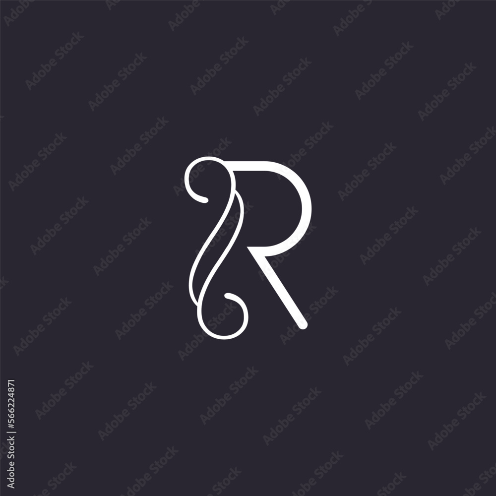 Obraz premium BEAUTY LOGO ART LUXURY HIGH QUALITY LETTER R