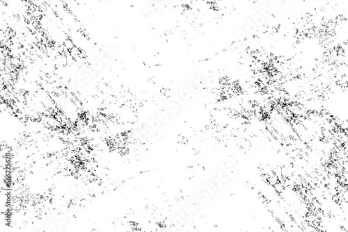 Grunge background of black and white. Abstract illustration texture of cracks, chips, dot isolated on transparent background PNG file.