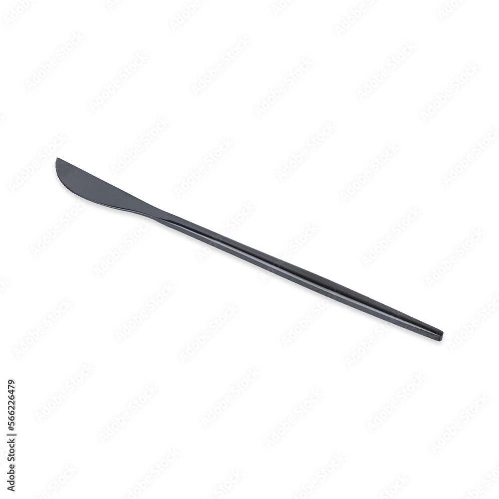 Black metal knife isolated over white background Black metal knife isolated over white background