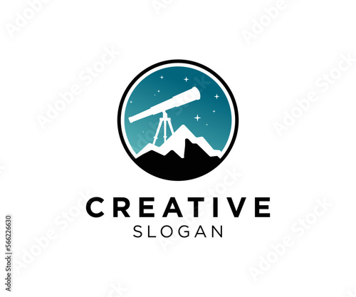 Observation Telescope Logo design illustration