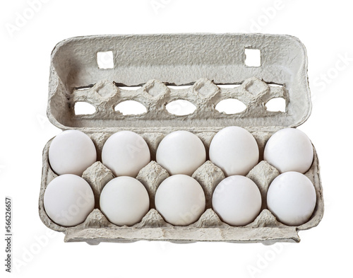 Carton box with animal eggs isolated. png transparent