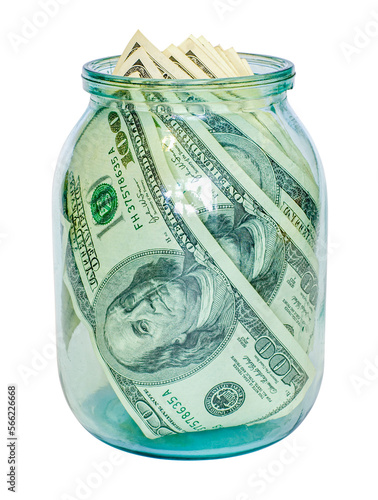 Money dollars in glass jar isolated. Finance concept. png transparent