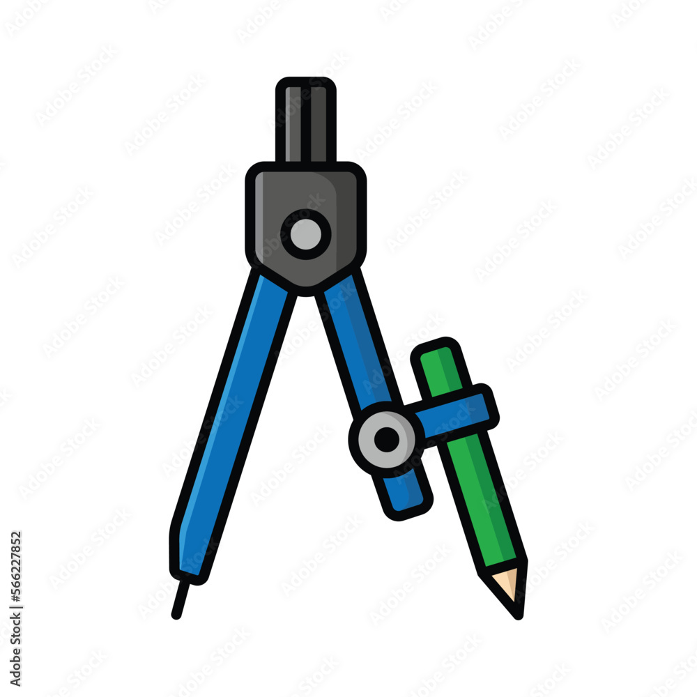 drawing compass icon vector design template in white background drawing compass icon vector design template in white background