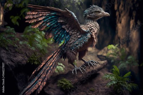 Archaeopteryx illustrations. Generative AI photo