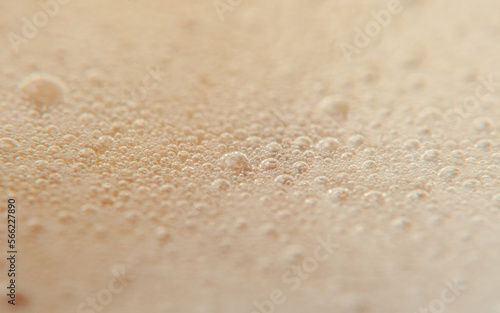 Coffee foam with large plan. Macro texture