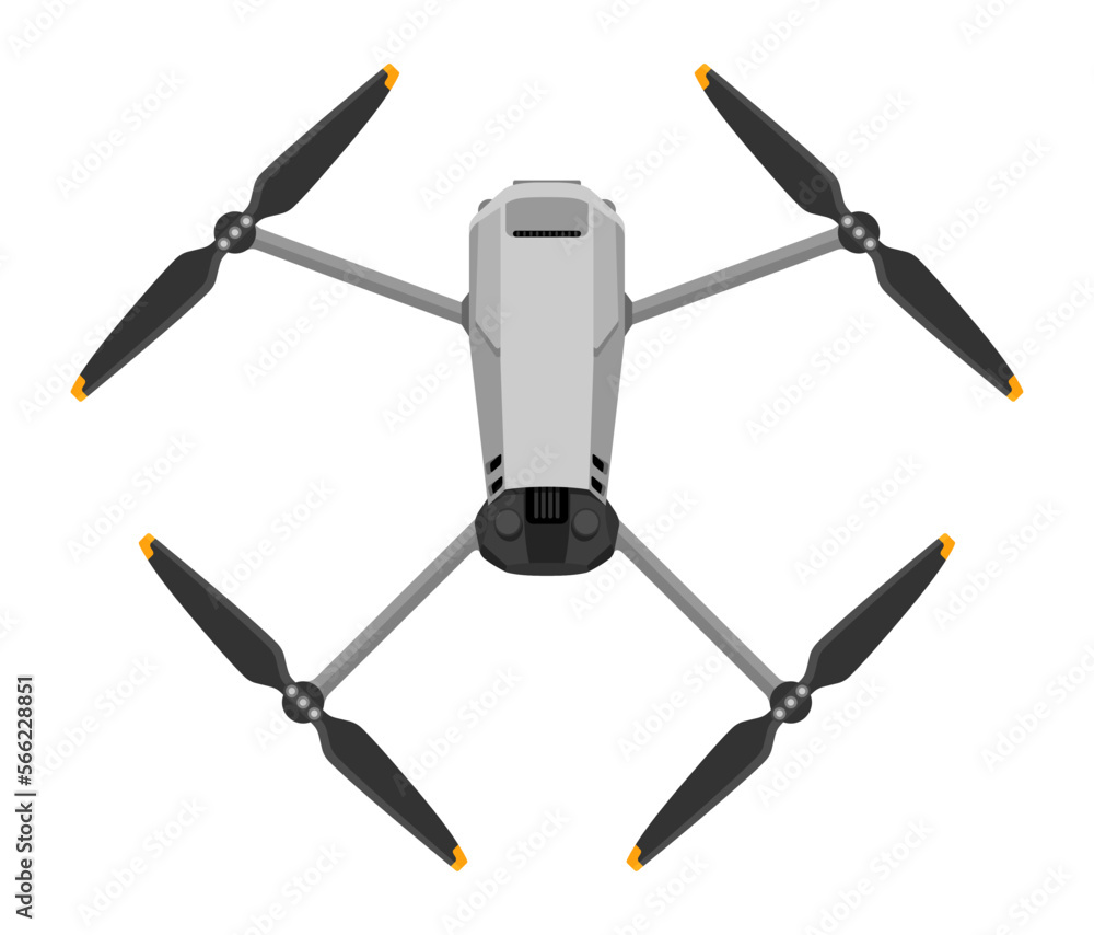 Drone in top view - Unmanned aerial vehicle Drone in top view - Unmanned aerial vehicle