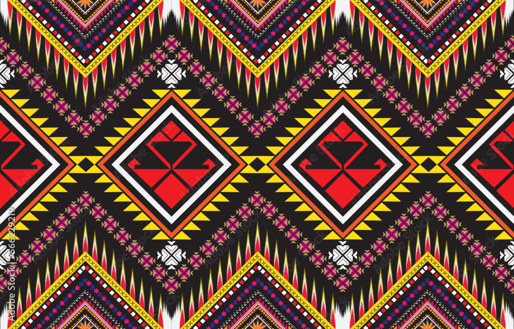 Geometric vector background with sacral tribal ethnic elements. Traditional triangles gypsy geometric forms sprites tribal themes apparel fabric tapestry print Geometric vector background with sacral tribal ethnic elements. Traditional triangles gypsy geometric forms sprites tribal themes apparel fabric tapestry print